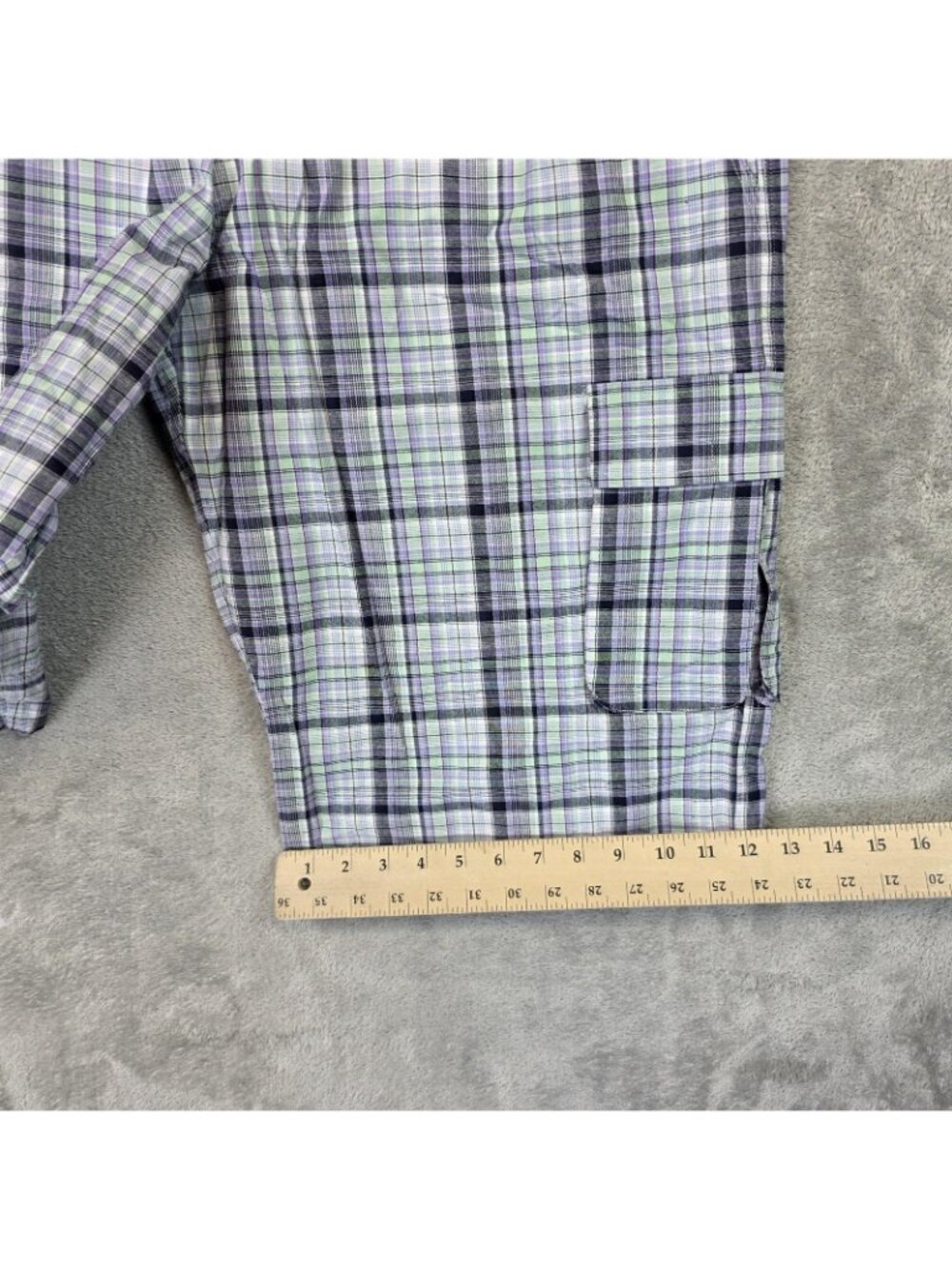 Rocawear Cargo Shorts Mens 36 Blue Plaid Cotton Original Fit 15 Inseam Hip Hop - Picture 13 of 13
